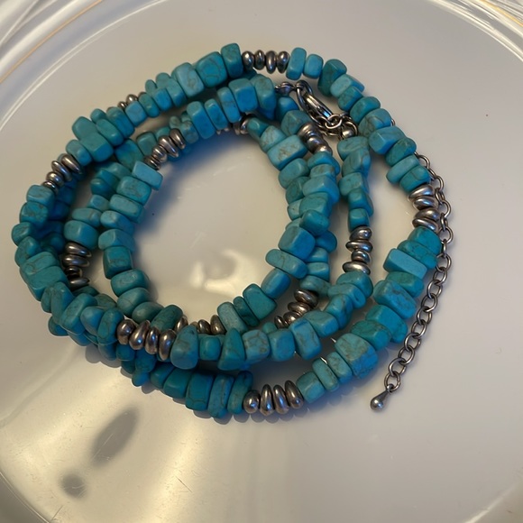 NWT Dakota turquoise necklace with silver beads can be worn many ways - Picture 5 of 7